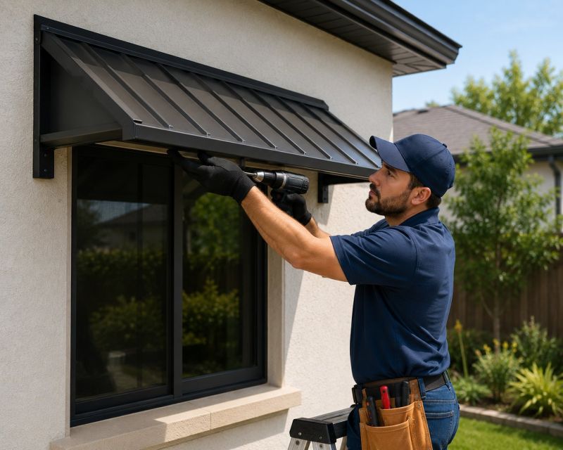 Metal Shade Installation in Sonoma County, CA